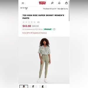 Levi’s green skinny jeans